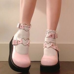 Pink platform shoes